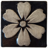 Blossom 4"x4" Ceramic Handmade Tile - Night Sky Glaze