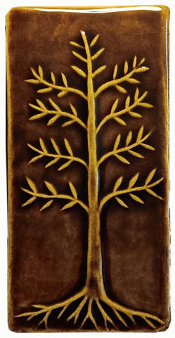 Cypress 4"x8" Ceramic Handmade Tile - Amber Brown