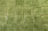 Handmade Ceramic Field Tile 4"x4" - spearmint grouping