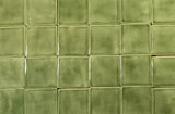 Handmade Ceramic Field Tile 4"x4" - spearmint grouping