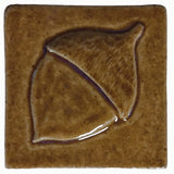 Acorn 3"x3" Ceramic Handmade Tile - honey glaze