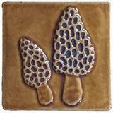 Morel 4"x4" Ceramic Handmade Tile - honey glaze