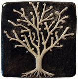 Spring Oak 4"x4" Ceramic Handmade Tile - Night Sky Glaze