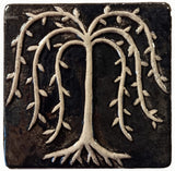 Willow Tree 4"x4" Ceramic Handmade Tile - Night Sky Glaze