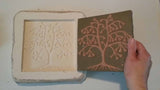 Ginkgo Tree 6"x6" Ceramic Handmade Tile - Process Photo