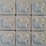 Squirrel 2"x2" Ceramic Handmade Tiles - White Glaze Grouping