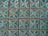 Starfish 2"x2" Ceramic Handmade Tiles - Pacific Blue Glaze Grouping