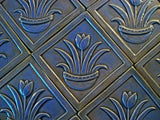 Diagonal Tulip 6"x6" Ceramic Handmade Tiles - Watercolor Blue Glaze Grouping