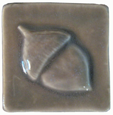 Acorn 2"x2" Ceramic Handmade Tile - Gray Glaze