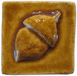 Acorn 2"x2" Ceramic Handmade Tile - Honey Glaze 