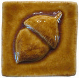 Acorn 2"x2" Ceramic Handmade Tile - Honey Glaze