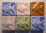 Angelfish 2"x2" Ceramic Handmade Tile - Multi Glaze