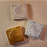 Aspen Leaf 4"x4" Ceramic Handmade Tile - multi Glaze