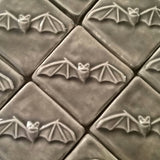 Bat 2"x2" Ceramic Handmade Tile - Gray Glaze Grouping