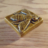 Honey Bee 2"x2" Ceramic Handmade Tile - Honey Glaze edge detail