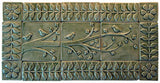 Birds On A Branch Triptych Three 6"x6" Ceramic Handmade Tiles With 3" Border - Spearmint Glaze