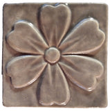 Blossom 4"x4" Ceramic Handmade Tile - Gray Glaze