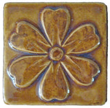 Blossom 4"x4" Ceramic Handmade Tile - Honey Glaze