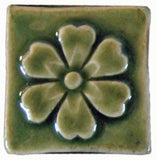 Blossom 2"x2" Ceramic Handmade Tile - Spearmint Glaze