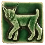 Bobcat 2"x2" Ceramic Handmade Tile - Leaf Green Glaze