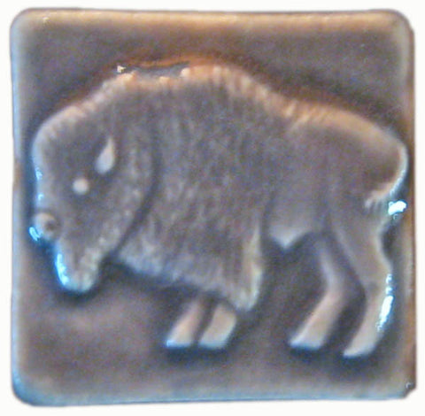 Buffalo 2"x2" Ceramic Handmade Tile - Gray Glaze