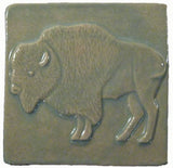 Buffalo 4"x4" Ceramic Handmade Tile - Celadon Glaze