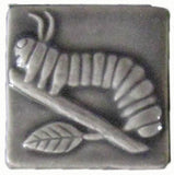 Caterpillar 2"x2" Ceramic Handmade Tile - Gray Glaze
