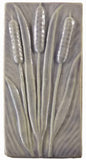 Cattails 4"x8" Ceramic Handmade Tile - Hyacinth Glaze