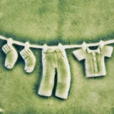 Clothesline 4"x8" Ceramic Handmade Tile - Spearmint Glaze detail
