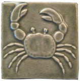 Crab 4"x4" Ceramic Handmade Tile - Gray Glaze