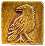 Crow Ceramic Handmade Tile - Honey Glaze