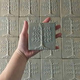 Cypress Tree 4"x4" Ceramic Handmade Tile - Celadon Size Reference