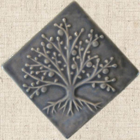 Diagonal Tree Of Life 4x4 - Gray Glaze