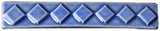 Diamonds 1"x6" Border Ceramic Handmade Tile - Watercolor Blue Glaze