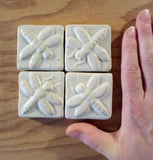 Dragonfly 2"x2" Ceramic Handmade Tile - White Glaze Size Reference