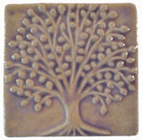 Elm Tree 4"x4" Ceramic Handmade Tile - Hyacinth Glaze