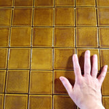 3"x3" Ceramic Handmade Field Tile - honey glaze grouping