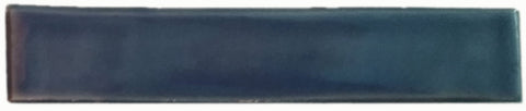 1"x6" Border Handmade Ceramic Field Tile - watercolor blue glaze
