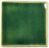 2"x2" Ceramic Handmade Field Tile - leaf green glaze