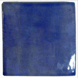 Handmade Ceramic Field Tile 4"x4" - Watercolor Blue Glaze