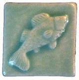 Fish 2"x2" Ceramic Handmade Tile - Pacific Blue Glaze