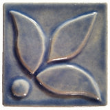 Fleur 4"x4" Ceramic Handmade Tile - Watercolor Blue Glaze