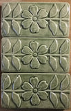 Flowering Vine 3"x6" Ceramic Handmade Tile - Spearmint Glaze Grouping