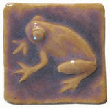Frog 2"x2" Ceramic Handmade Tile - Hyacinth Glaze