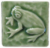 Frog 2"x2" Ceramic Handmade Tile - Spearmint Glaze