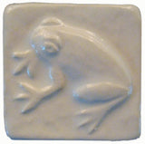 Frog 2"x2" Ceramic Handmade Tile - White Glaze