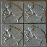 Frog 3"x3" Ceramic Handmade Tile - Celadon Grouping