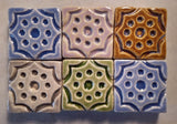 Geometric Pod 2"x2" Ceramic Handmade Tile - multi glaze grouping