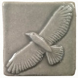 Hawk 2"x2" Ceramic Handmade Tile - Gray Glaze