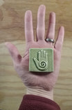 Healing Hand 2"x2" Ceramic Handmade Tile - size reference